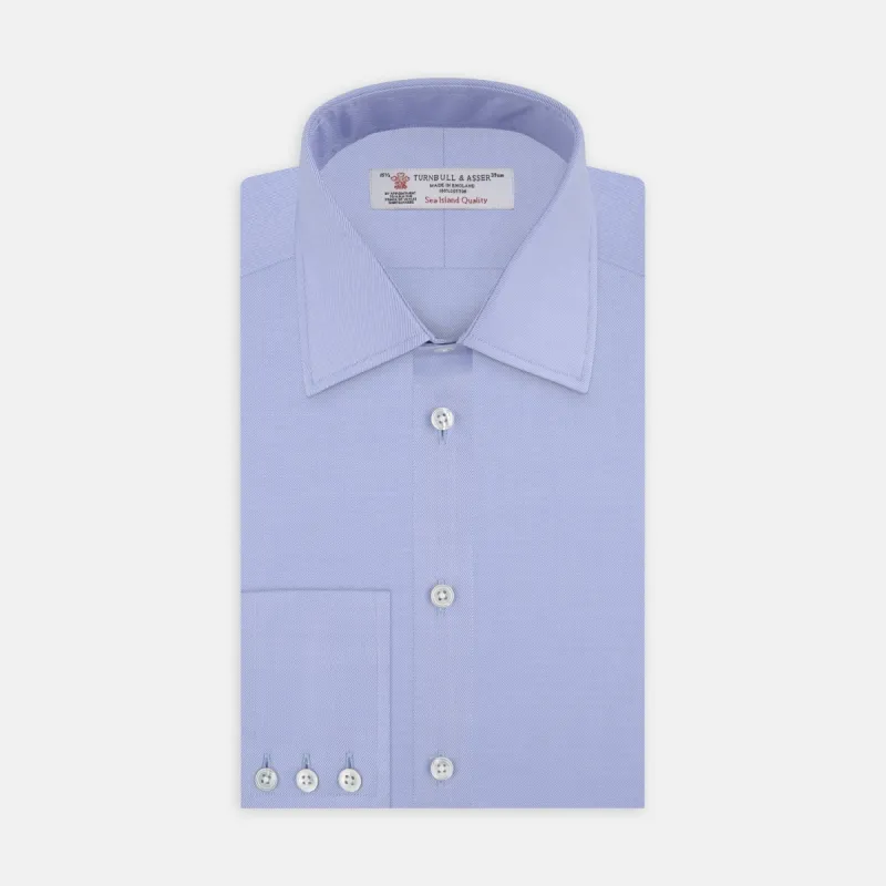 Blue Sea Island Quality Cotton Twill Shirt with T&A Collar and 3-Button Cuffs sold by Turnbull & Asser