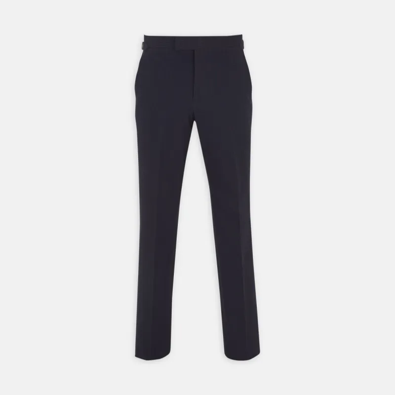 Navy Cotton Seersucker Trousers sold by Turnbull & Asser