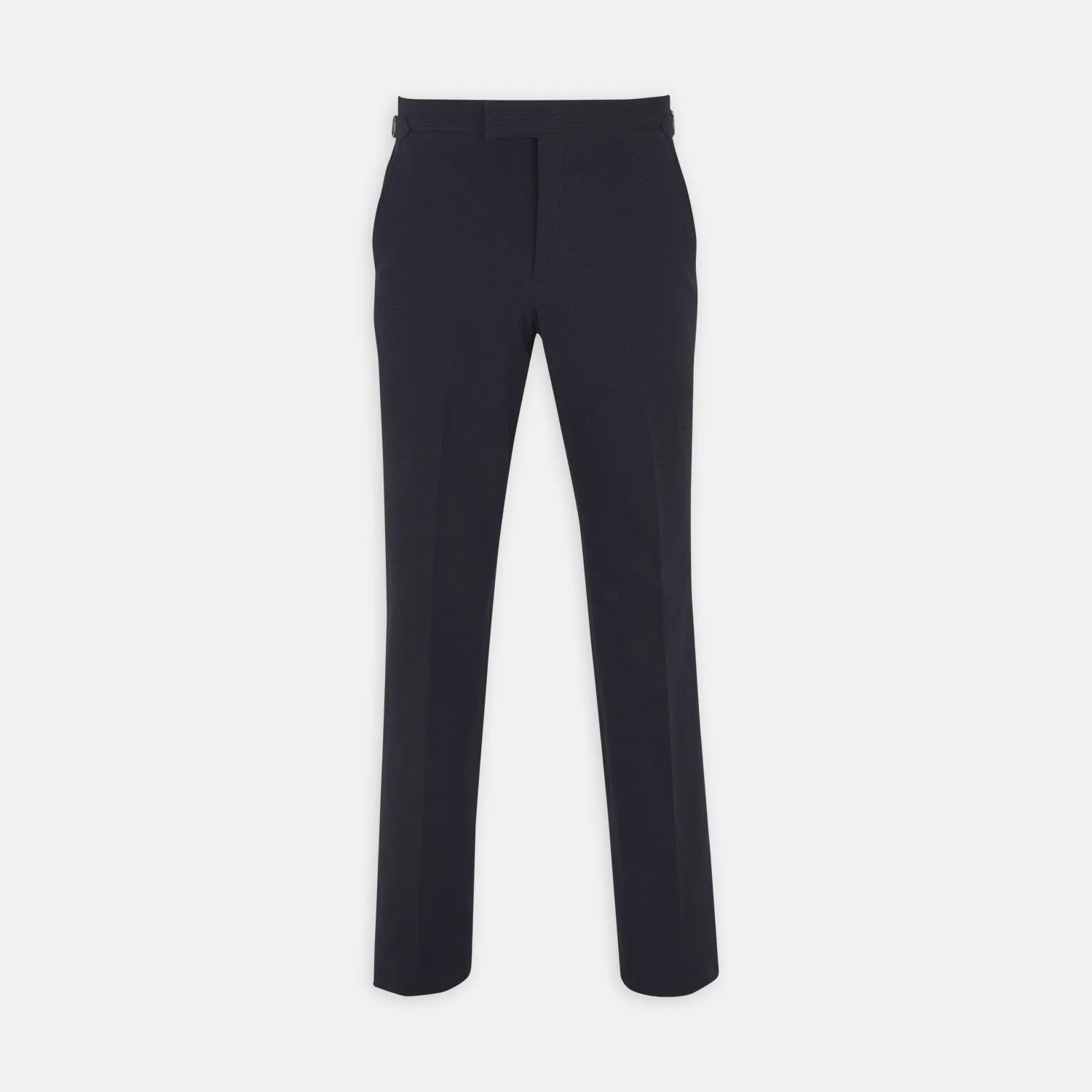 Navy Cotton Seersucker Trousers sold by Turnbull & Asser