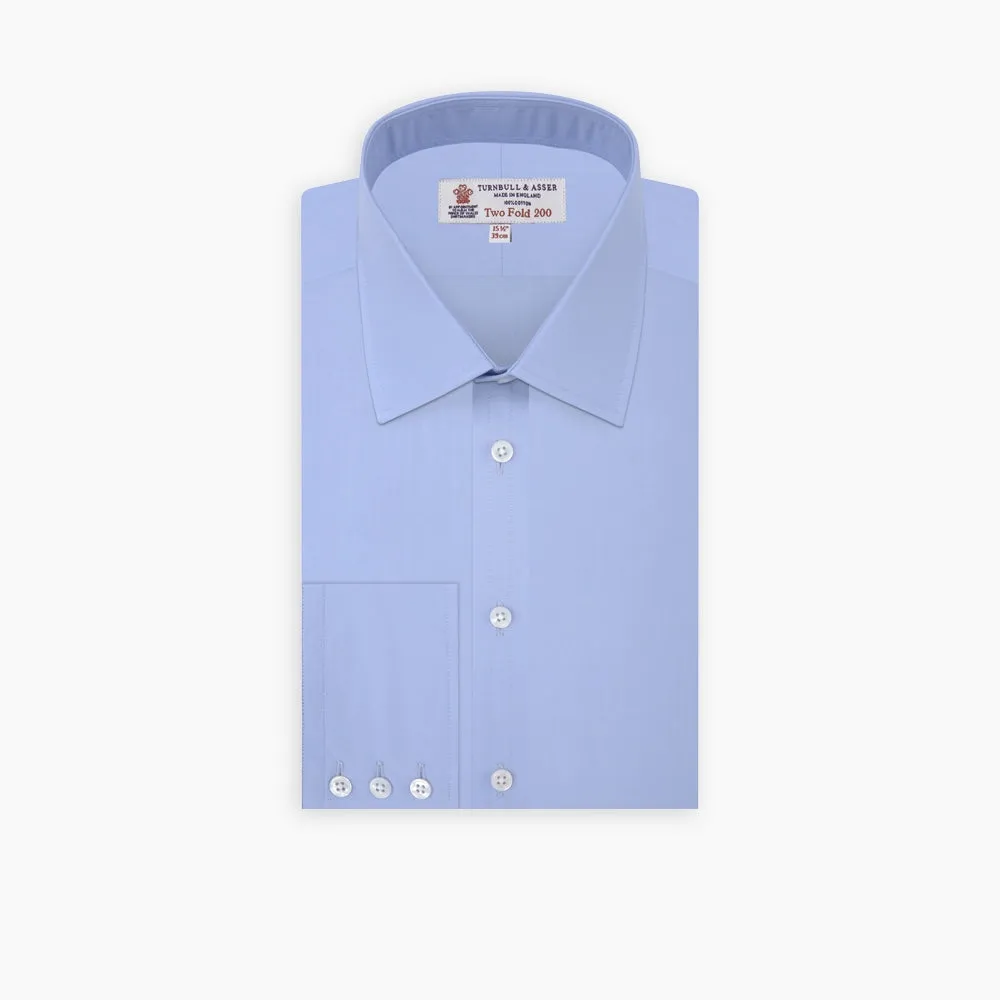 Two-Fold 200 Blue Cotton Shirt with T&A Collar and 3-Button Cuffs sold by Turnbull & Asser product image thumbnail 5