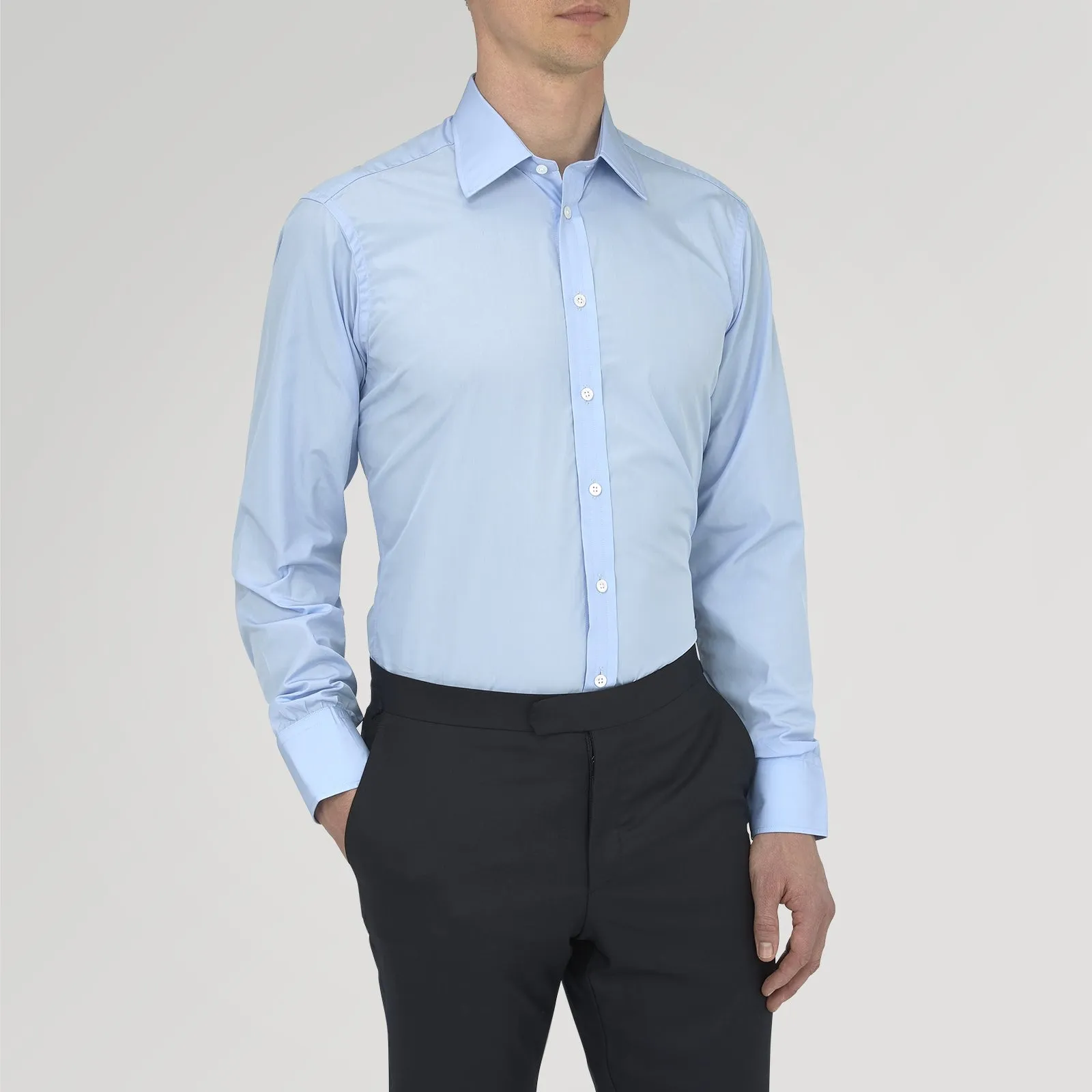 Two-Fold 200 Blue Cotton Shirt with T&A Collar and 3-Button Cuffs sold by Turnbull & Asser product image thumbnail 2