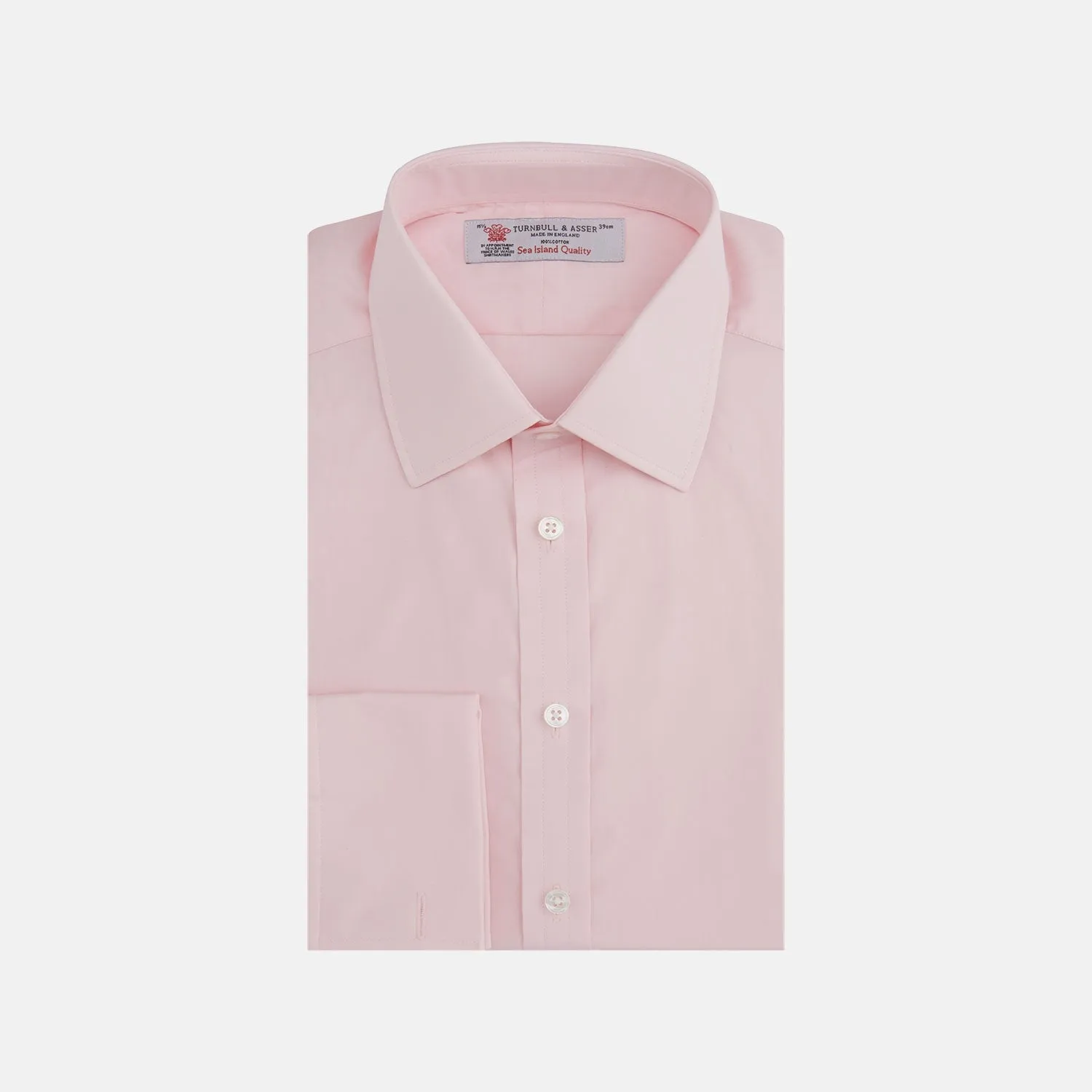 Pink Sea Island Quality Cotton Shirt with T&A Collar and Double Cuffs sold by Turnbull & Asser