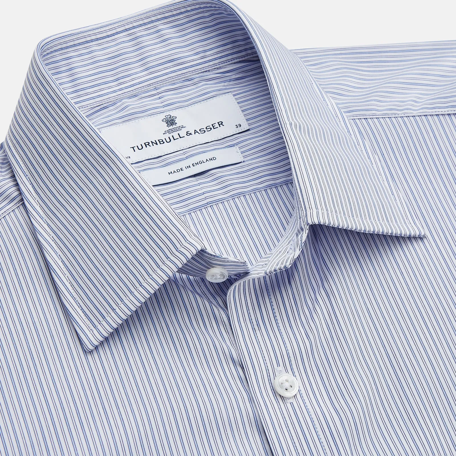 Blue Multi Stripe Cotton Regular Fit Whitby Shirt sold by Turnbull & Asser product image thumbnail 2