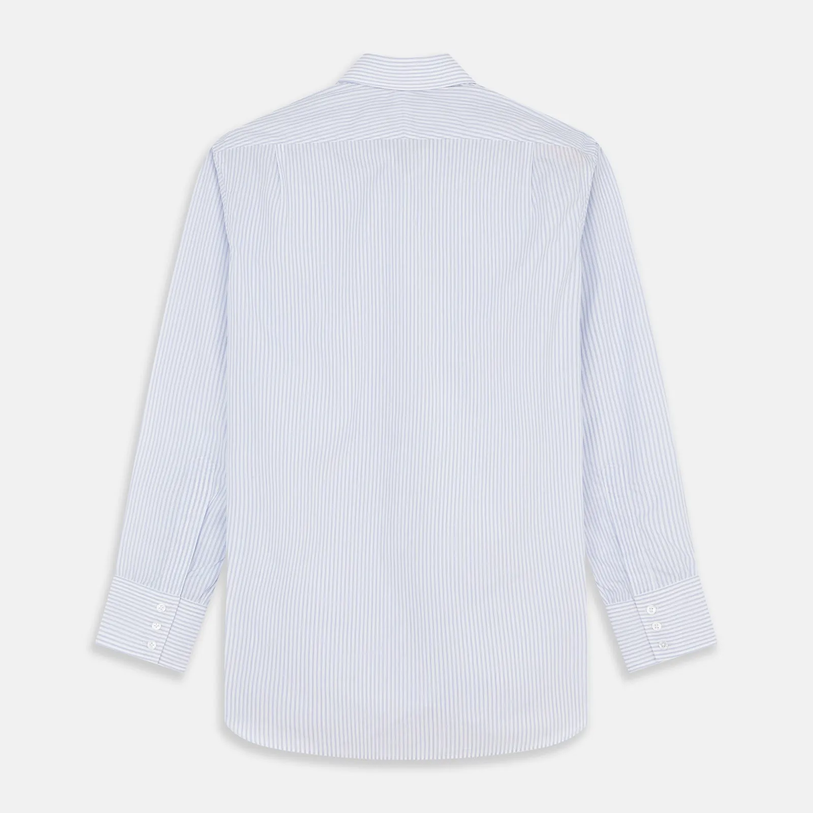 Pale Blue and White Multi-stripe Cotton Regular Fit Mayfair Shirt sold by Turnbull & Asser product image thumbnail 5