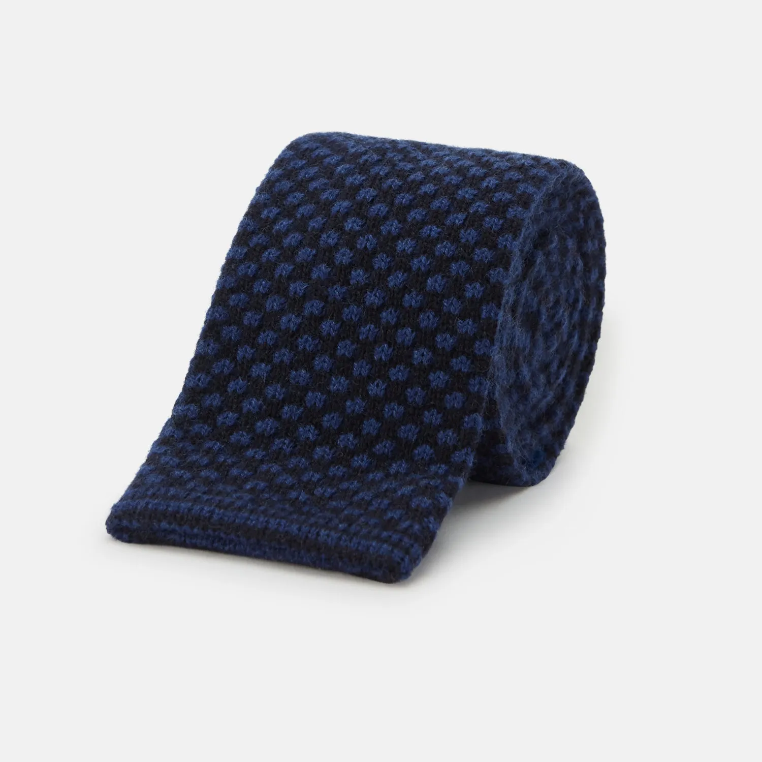 Navy Multi Cashmere Knitted Tie sold by Turnbull & Asser