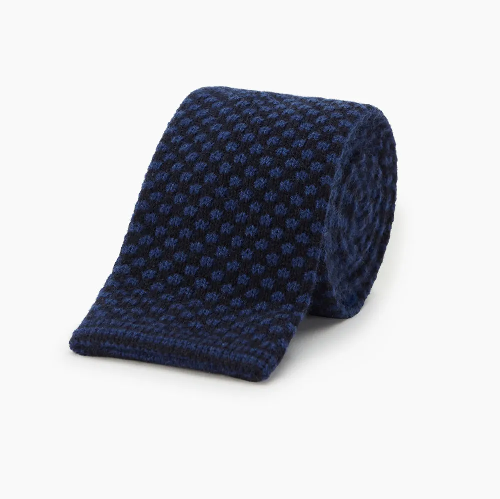 Navy Multi Cashmere Knitted Tie sold by Turnbull & Asser product image thumbnail 5