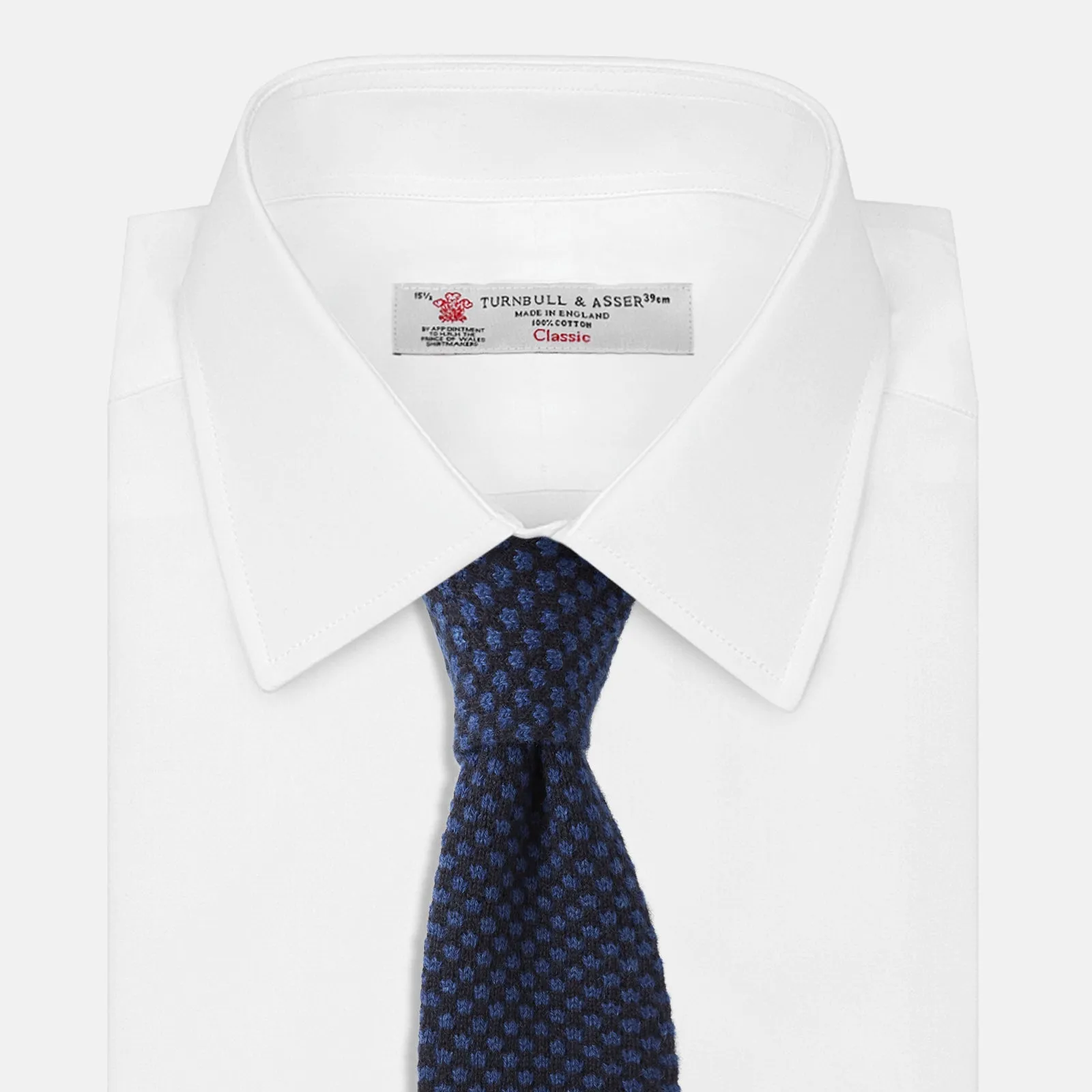 Navy Multi Cashmere Knitted Tie sold by Turnbull & Asser product image thumbnail 2