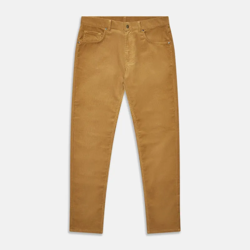 Caramel Cord Mylo Trousers sold by Turnbull & Asser