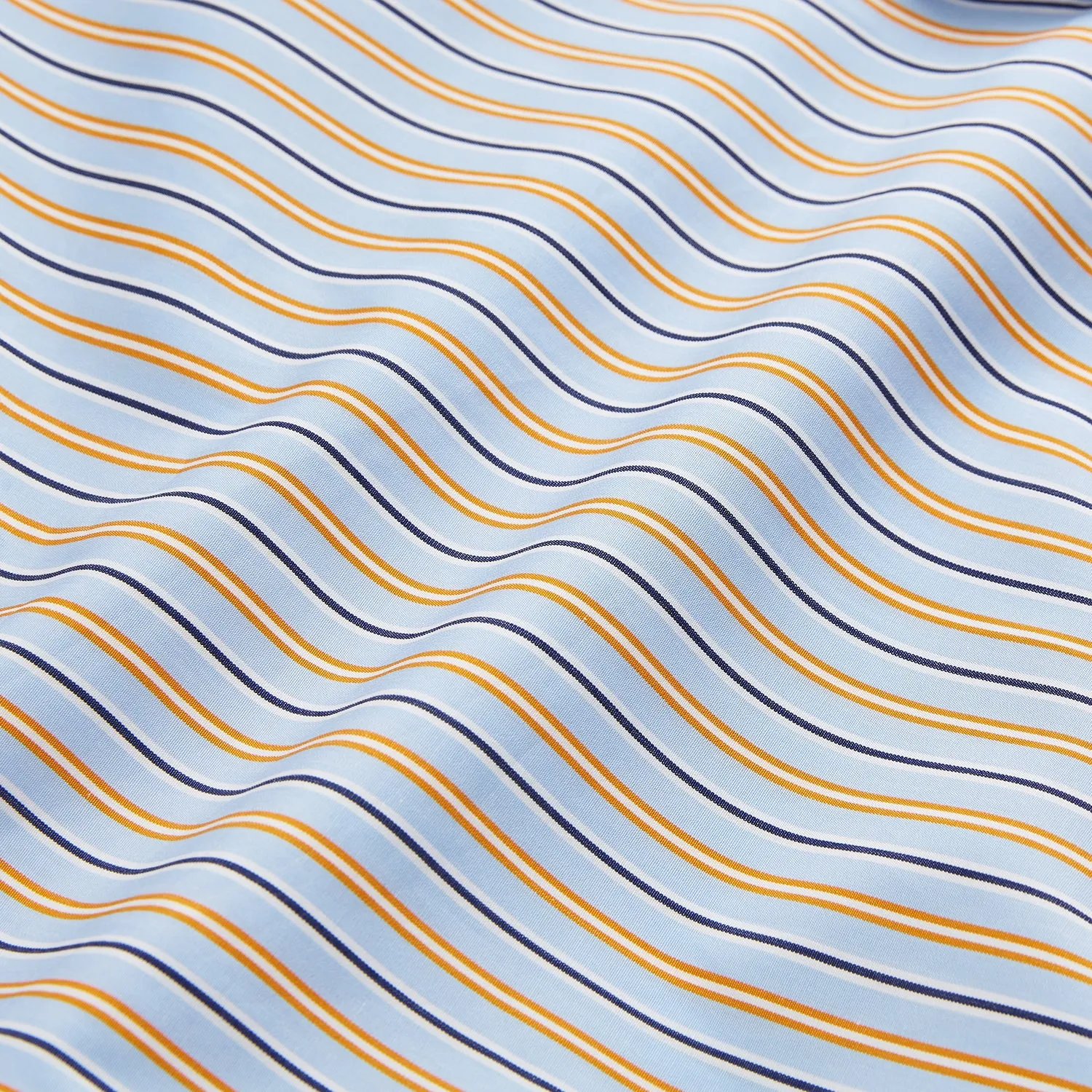 Blue, Orange & Navy Multi Stripe Regular Fit Shirt with T&A Collar and 3 Button Cuffs sold by Turnbull & Asser product image thumbnail 5