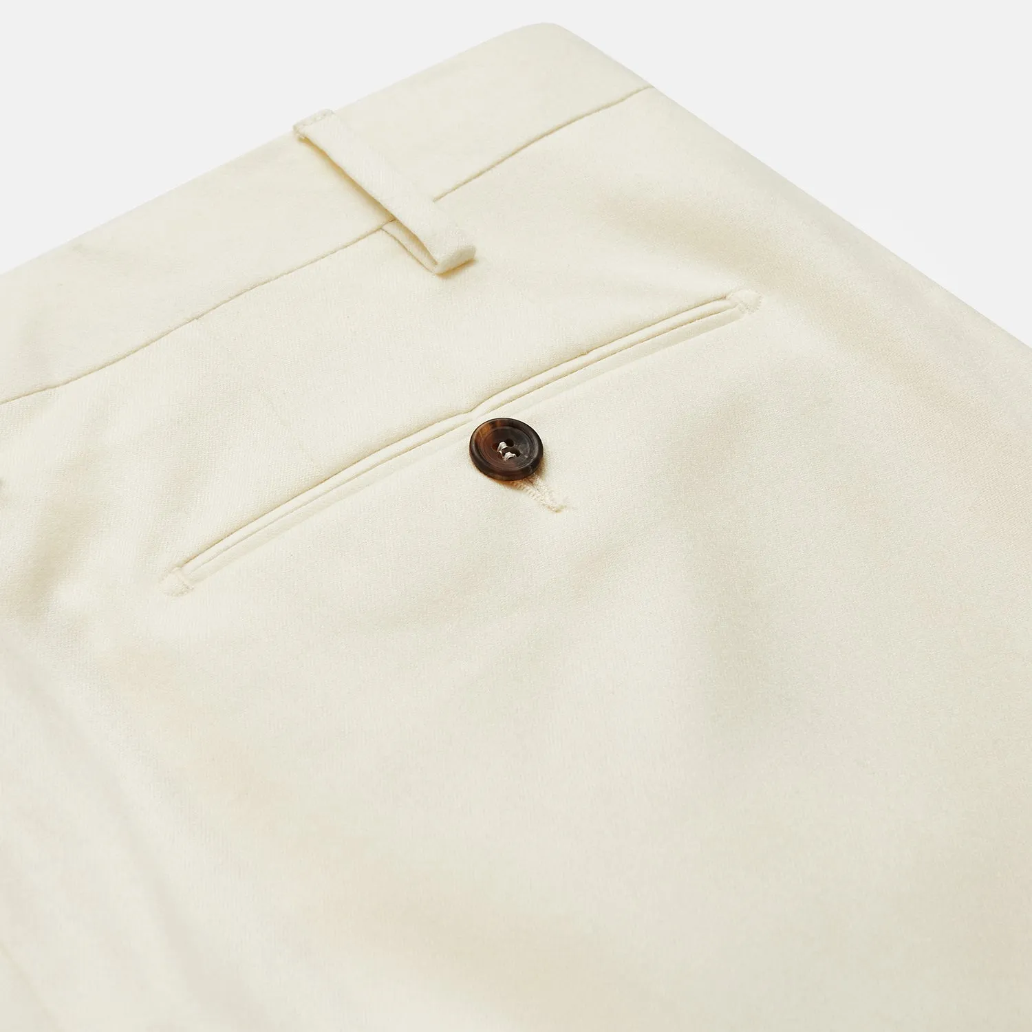 Cream Lightweight Wool Pleated Jasper Trouser sold by Turnbull & Asser product image thumbnail 4