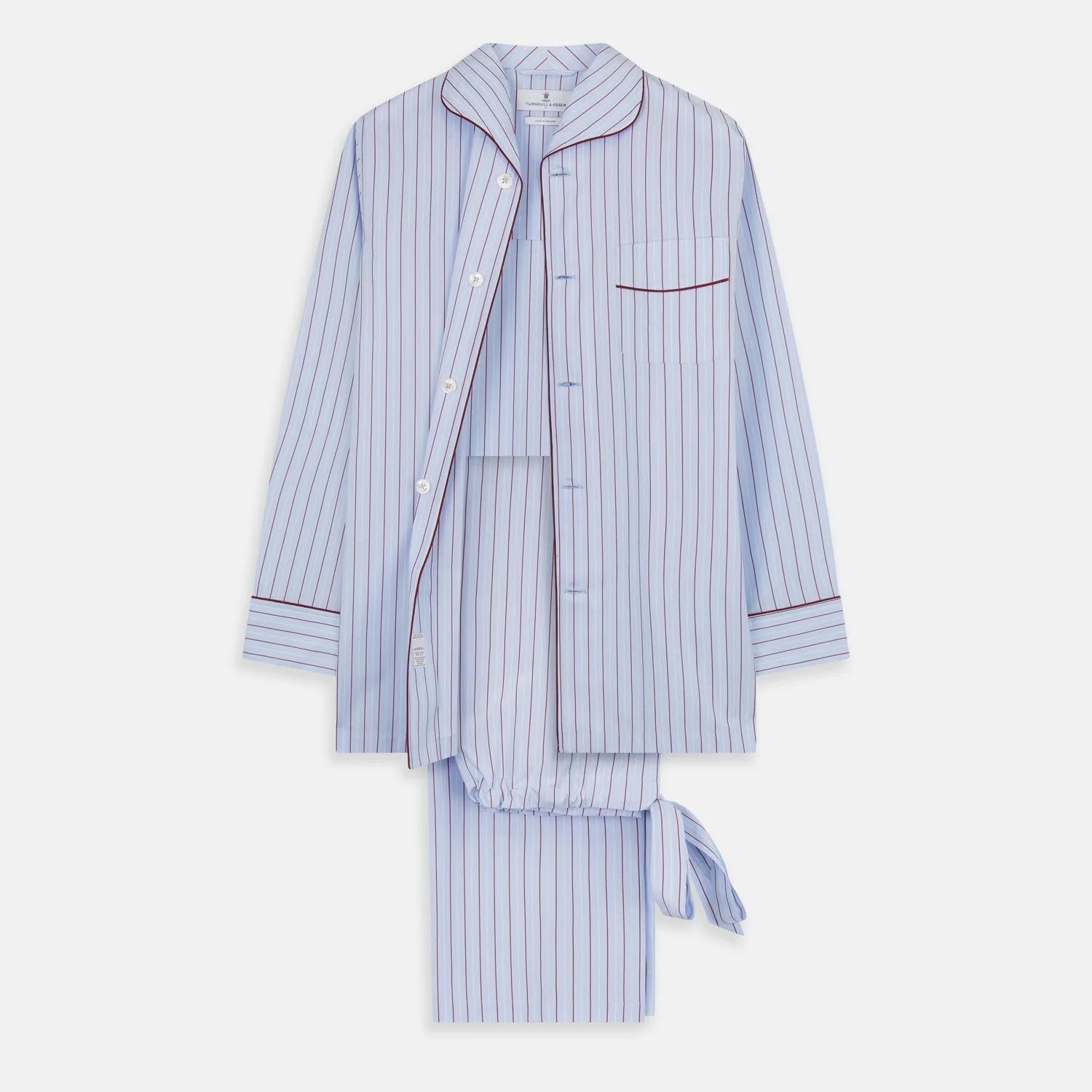 Burgundy Stripe Classic Pyjama Set sold by Turnbull & Asser