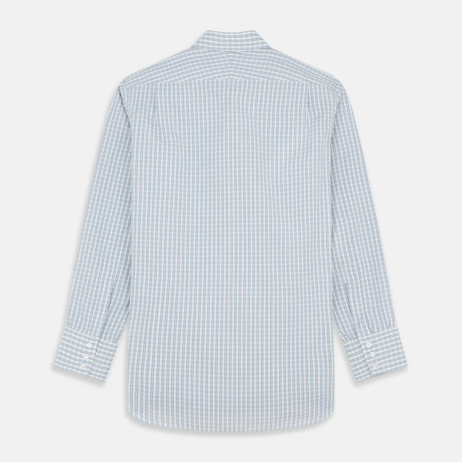 Pale Blue Multi Check Cotton Regular Fit Mayfair Shirt sold by Turnbull & Asser product image thumbnail 5