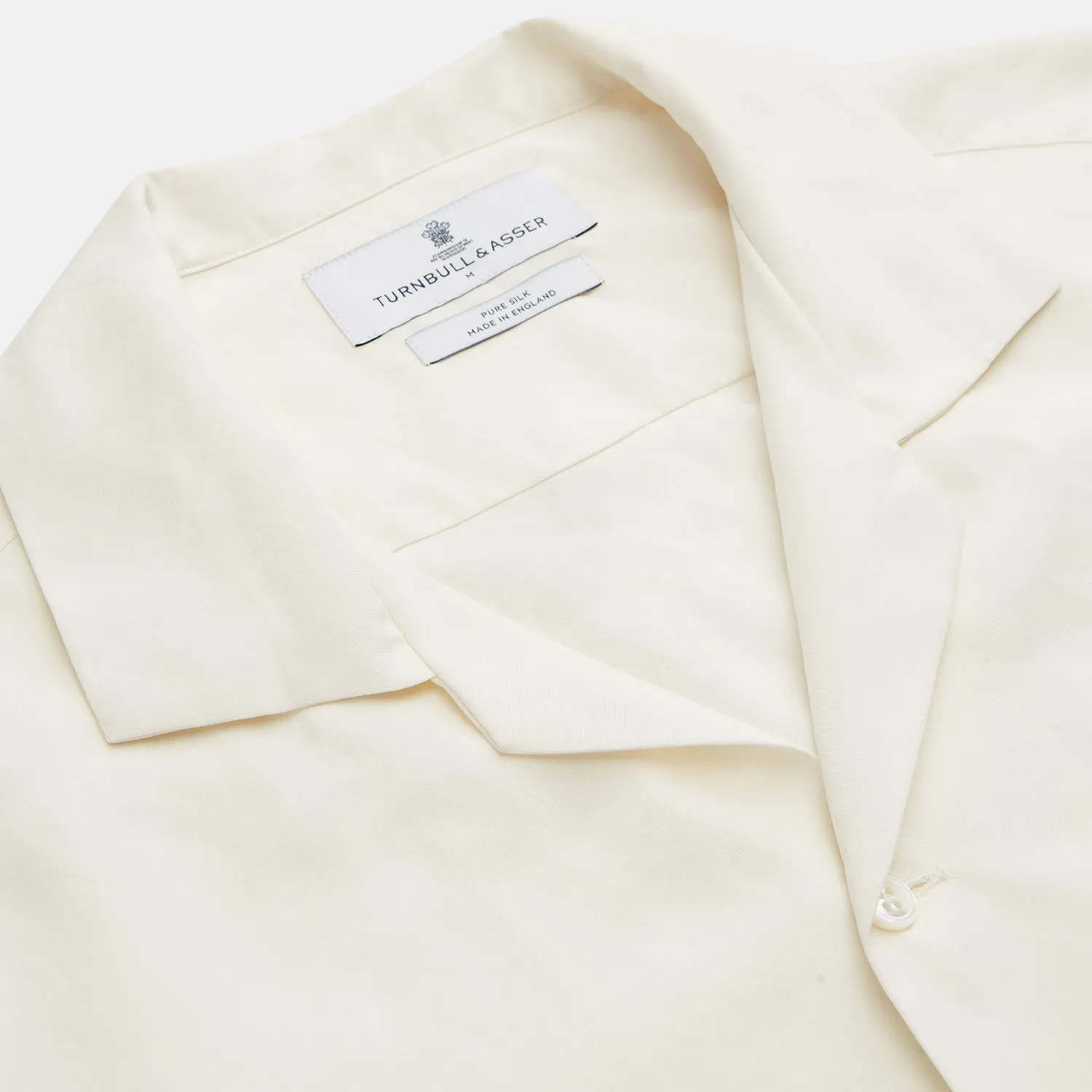 Cream Holiday Fit Silk Phillips Shirt with Revere Collar sold by Turnbull & Asser product image thumbnail 3