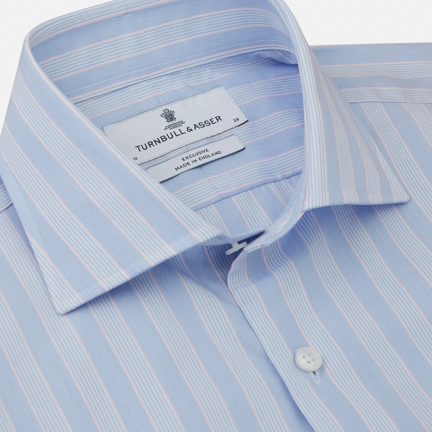 Pink and Blue Stripe Tailored Fit Shirt with Kent Collar sold by Turnbull & Asser product image thumbnail 2