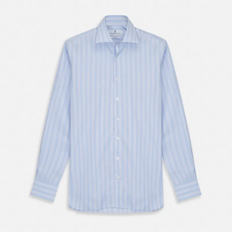 Pink and Blue Stripe Tailored Fit Shirt with Kent Collar sold by Turnbull & Asser