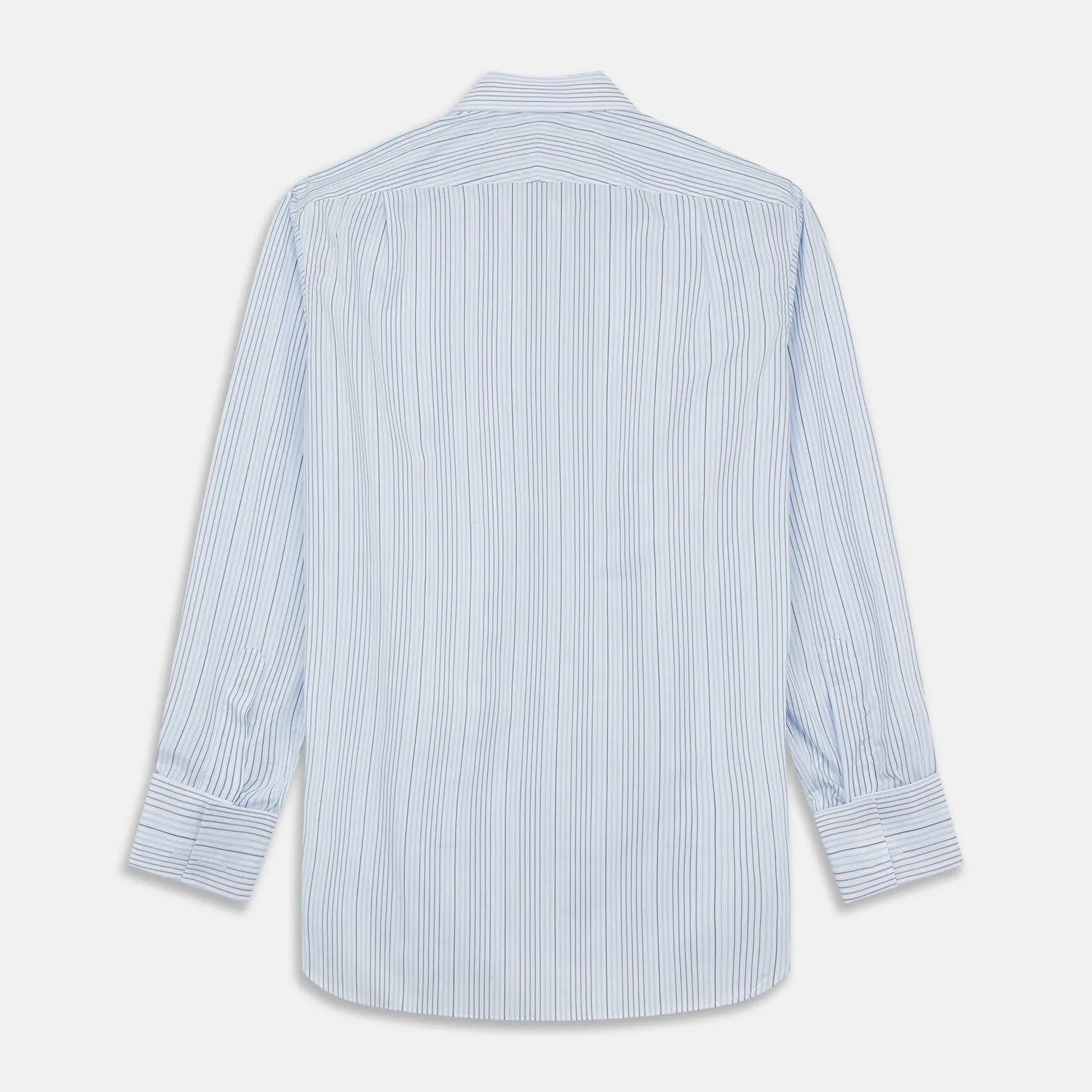 Blue And White Stripe Twill Cotton Regular Fit Shirt with T&A Collar And Double Cuffs sold by Turnbull & Asser product image thumbnail 4