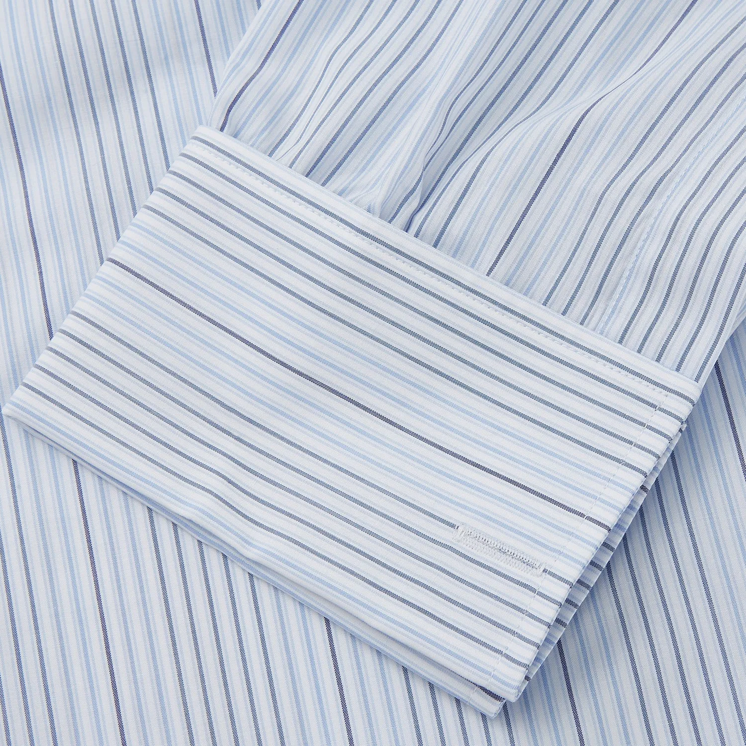 Blue And White Stripe Twill Cotton Regular Fit Shirt with T&A Collar And Double Cuffs sold by Turnbull & Asser product image thumbnail 3