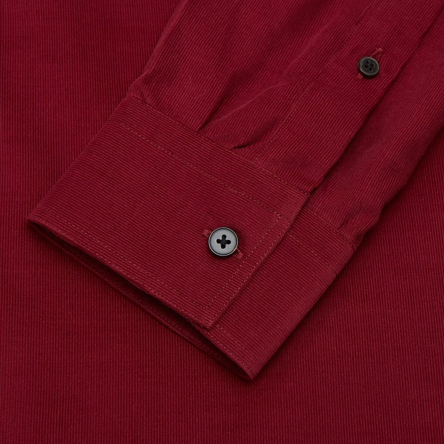 Burgundy Corduroy Officer Weekend Fit Shirt with Dorset Collar and One-Button Cuffs sold by Turnbull & Asser product image thumbnail 3