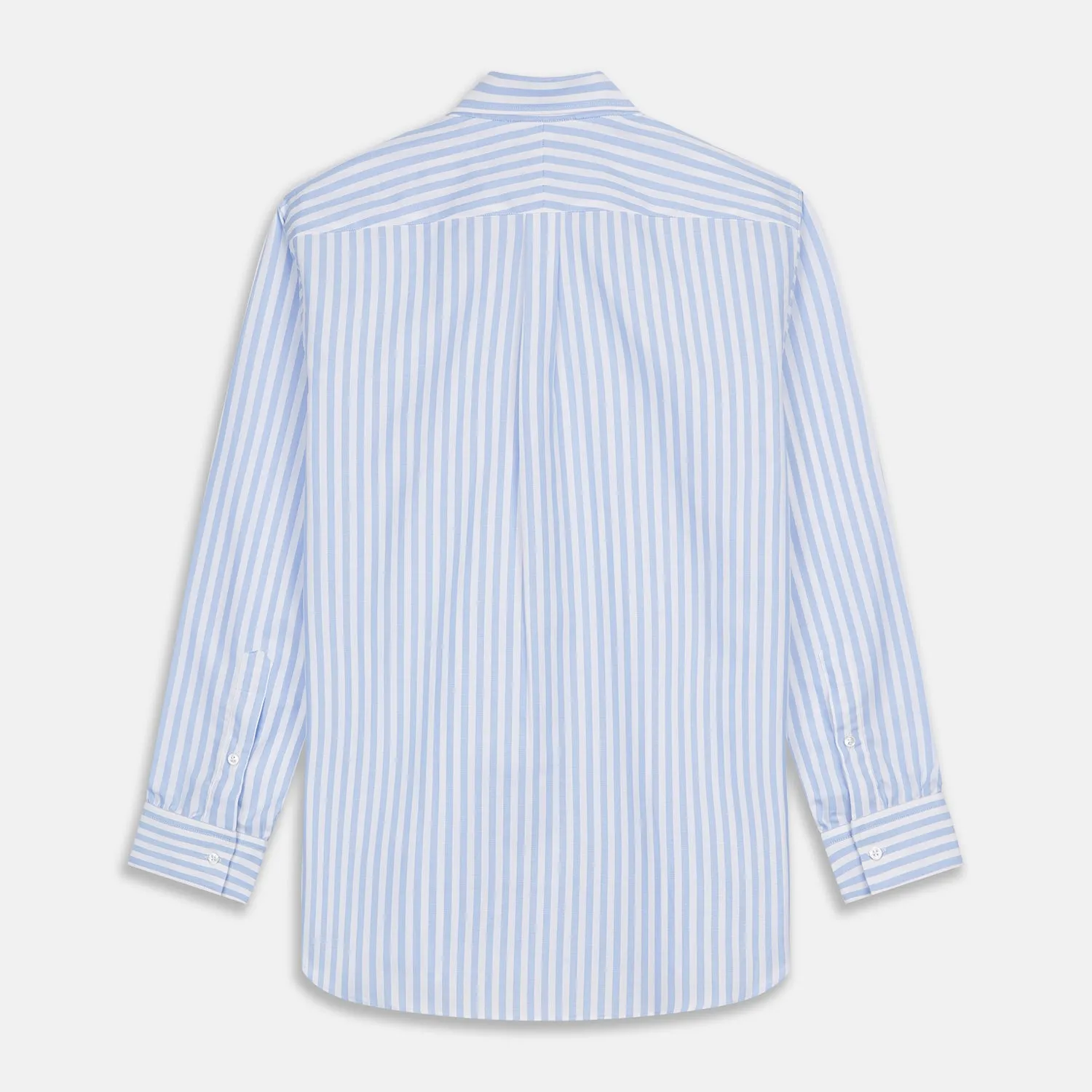Blue and White Bengal Stripe Oxford Weekend Fit Shirt with Dorset Collar and 1-Button Cuffs sold by Turnbull & Asser product image thumbnail 4
