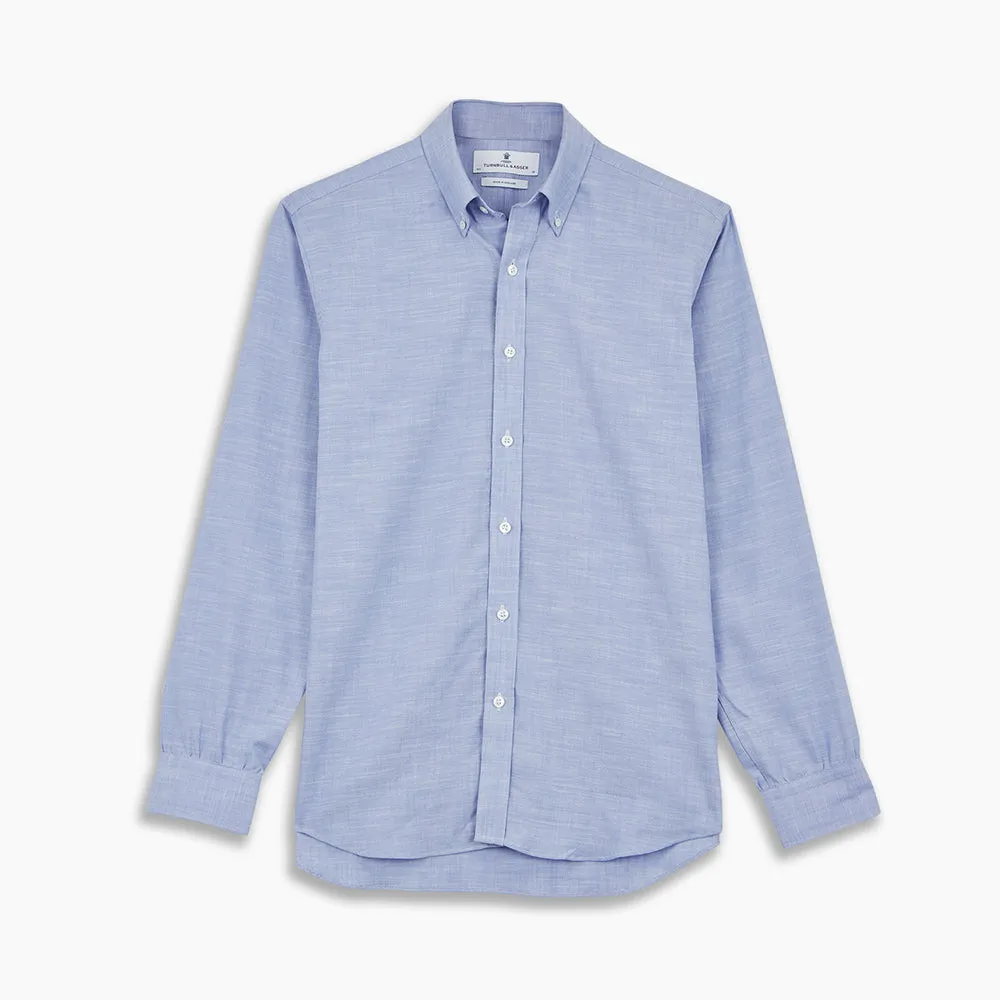Blue Chambray Weekend Fit Shirt with Dorset Collar and 1-Button Cuffs sold by Turnbull & Asser product image thumbnail 4