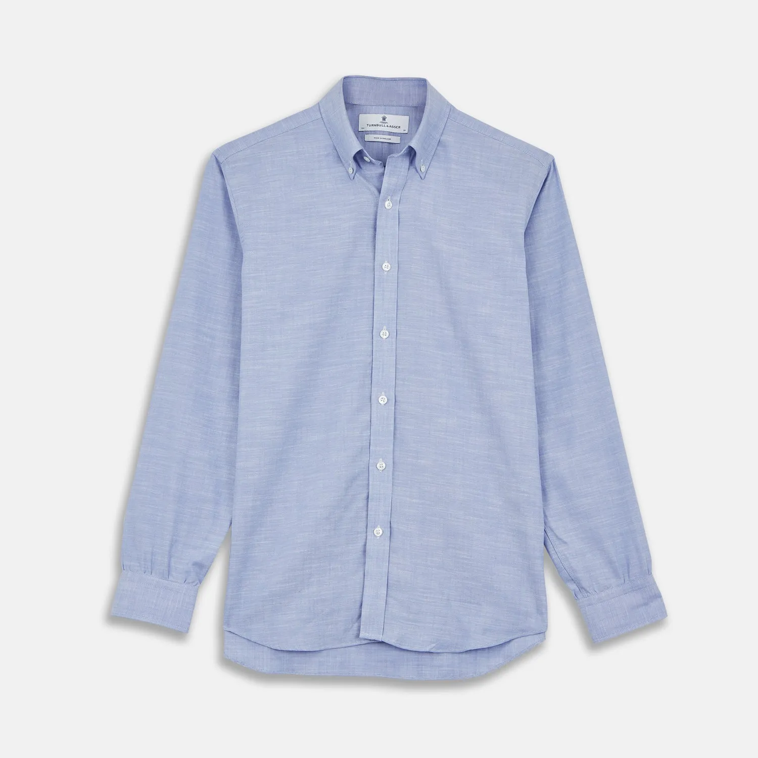Blue Chambray Weekend Fit Shirt with Dorset Collar and 1-Button Cuffs sold by Turnbull & Asser