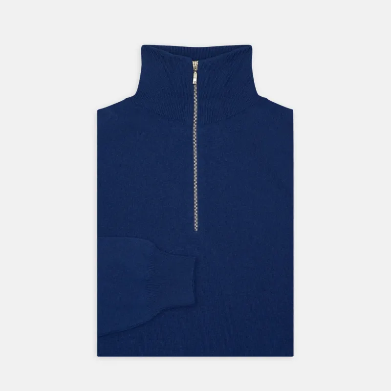 Blue Half-Zip Cashmere Jumper sold by Turnbull & Asser