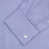 Light Blue Herringbone Sea Island Quality Cotton Shirt with T&A Collar and Double Cuffs sold by Turnbull & Asser