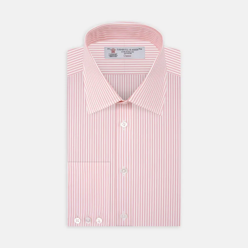Pink Bengal Stripe Shirt with T&A Collar and 3-Button Cuffs sold by Turnbull & Asser