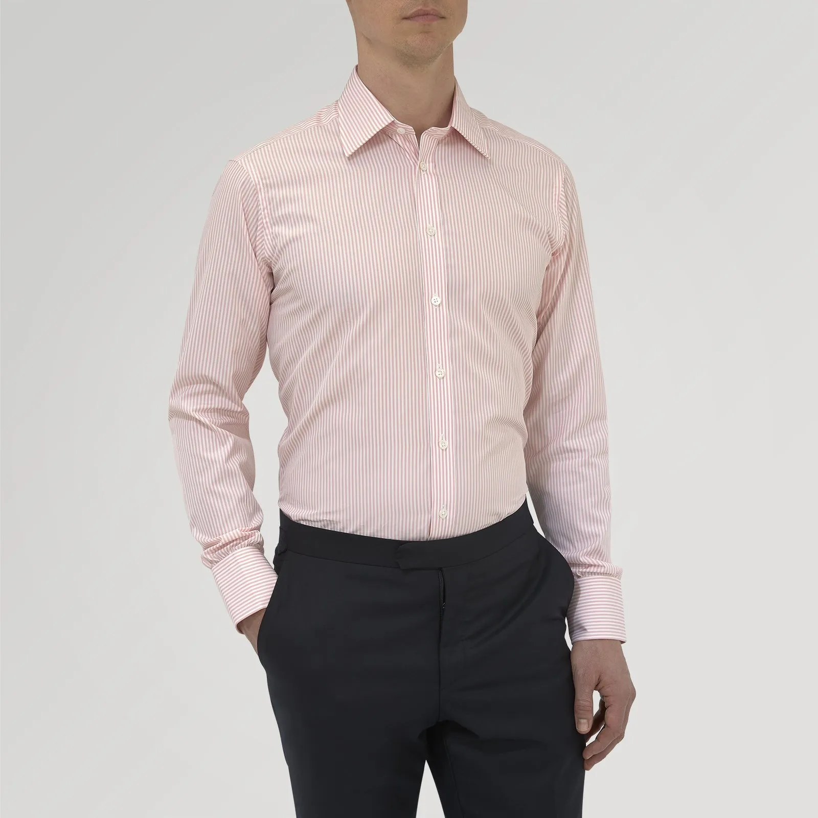 Pink Bengal Stripe Shirt with T&A Collar and 3-Button Cuffs sold by Turnbull & Asser product image thumbnail 2