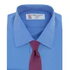 Dark Blue End-on-End Shirt with T&A Collar and Double Cuffs sold by Turnbull & Asser