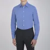 Dark Blue End-on-End Shirt with T&A Collar and Double Cuffs sold by Turnbull & Asser