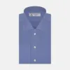 Dark Blue End-on-End Shirt with T&A Collar and Double Cuffs sold by Turnbull & Asser