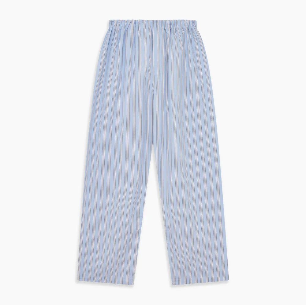 Pale Blue Multi Stripe Cotton Hastings Pyjama Trousers sold by Turnbull & Asser product image thumbnail 3