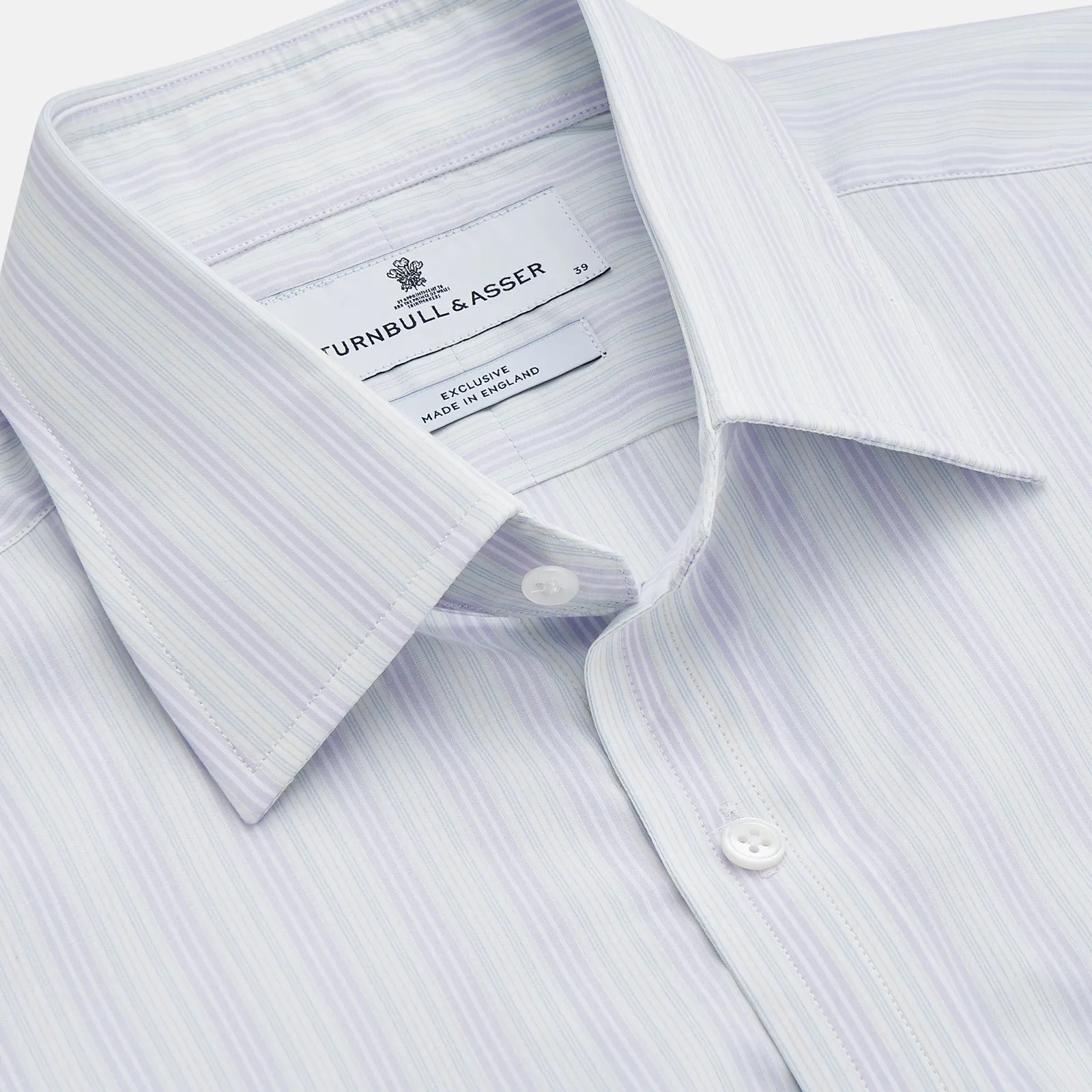 Purple and Mint Multi Stripe Cotton Regular Fit Whitby Shirt sold by Turnbull & Asser product image thumbnail 2