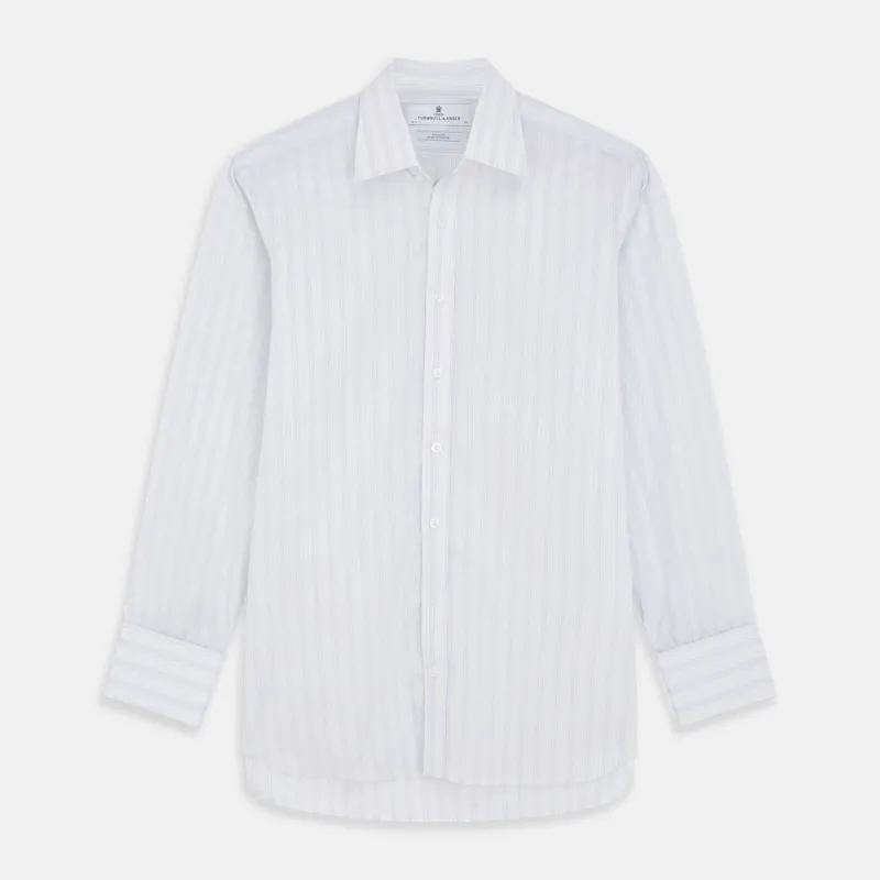 Purple and Mint Multi Stripe Cotton Regular Fit Whitby Shirt sold by Turnbull & Asser