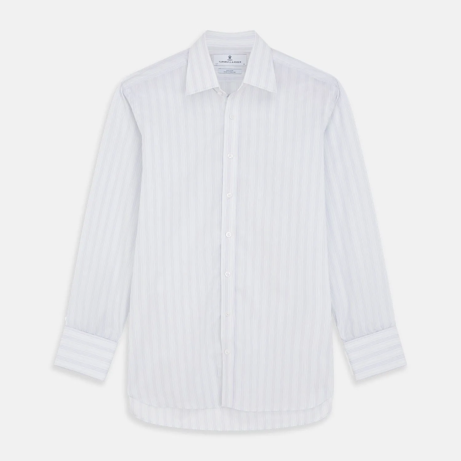 Purple and Mint Multi Stripe Cotton Regular Fit Whitby Shirt sold by Turnbull & Asser