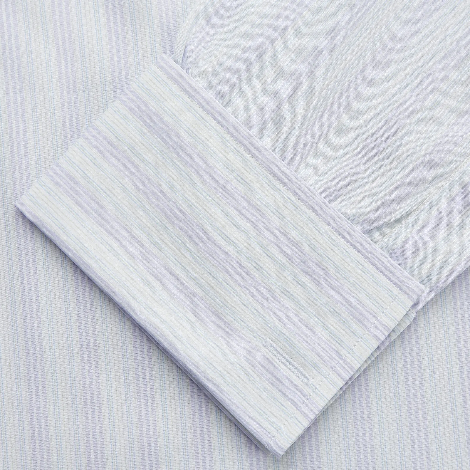 Purple and Mint Multi Stripe Cotton Regular Fit Whitby Shirt sold by Turnbull & Asser product image thumbnail 3