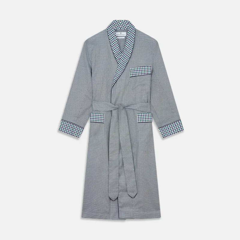 Green Multi Check Contrast Cotton Gown sold by Turnbull & Asser