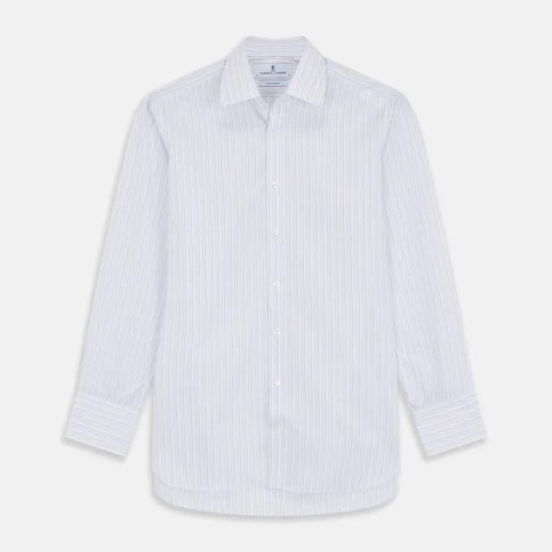 Blue Multi Stripe Regular Fit Mayfair Shirt sold by Turnbull & Asser