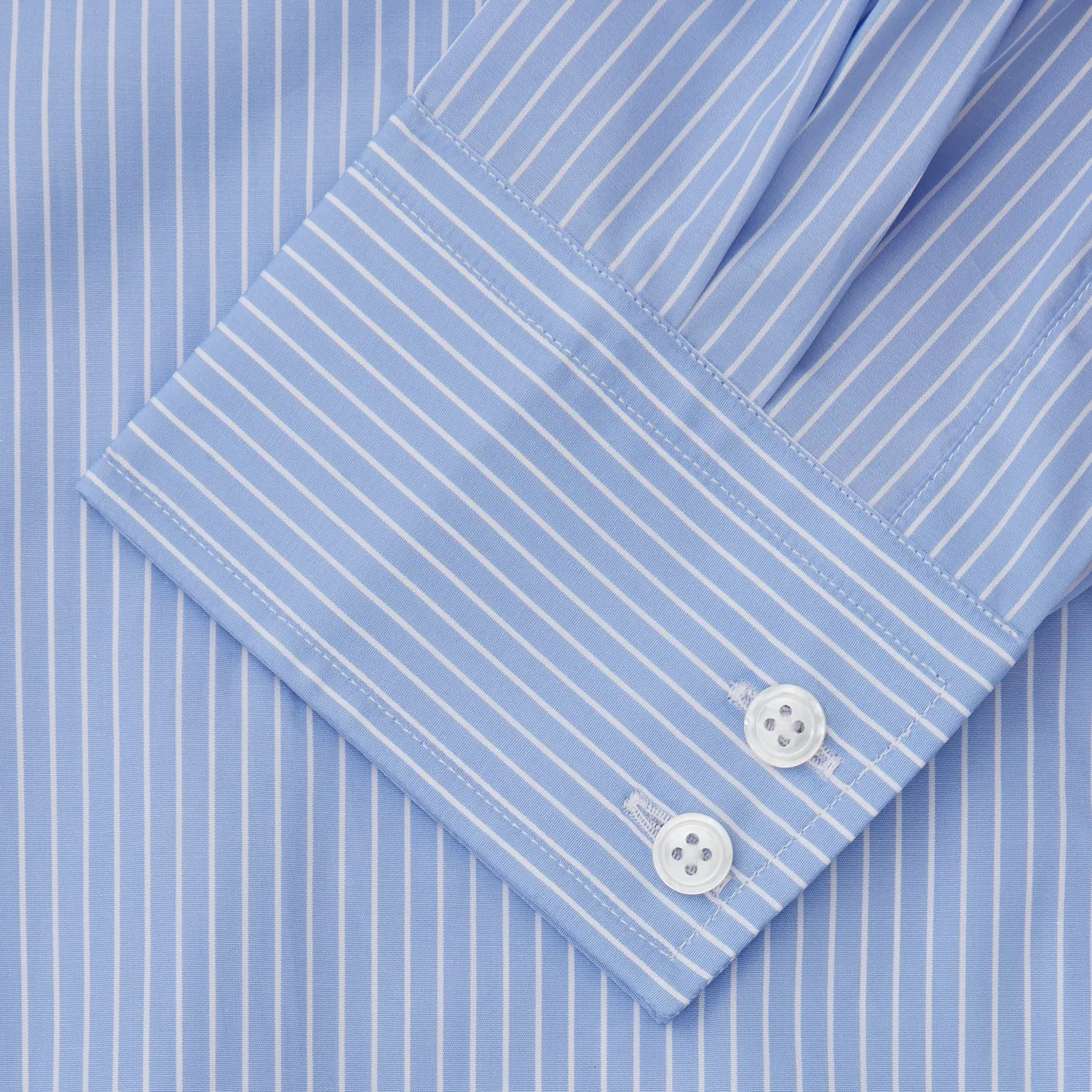 Powder Blue Stripe Tailored Fit Shirt with Kent Collar and 2-Button Cuffs sold by Turnbull & Asser product image thumbnail 3