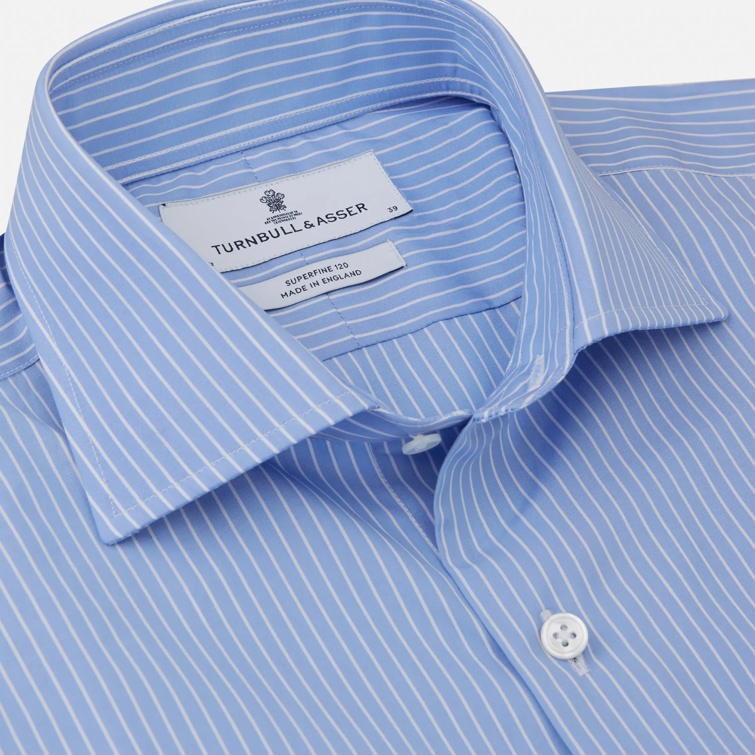Powder Blue Stripe Tailored Fit Shirt with Kent Collar and 2-Button Cuffs sold by Turnbull & Asser product image thumbnail 2