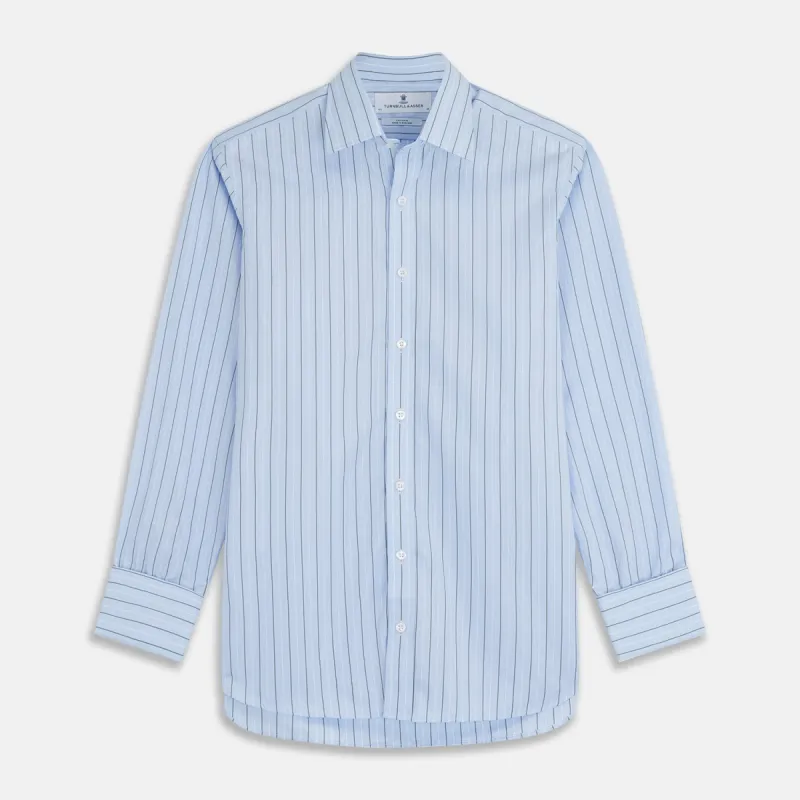 Green Stripe Regular Fit Shirt with T&A Collar and Double Cuffs sold by Turnbull & Asser