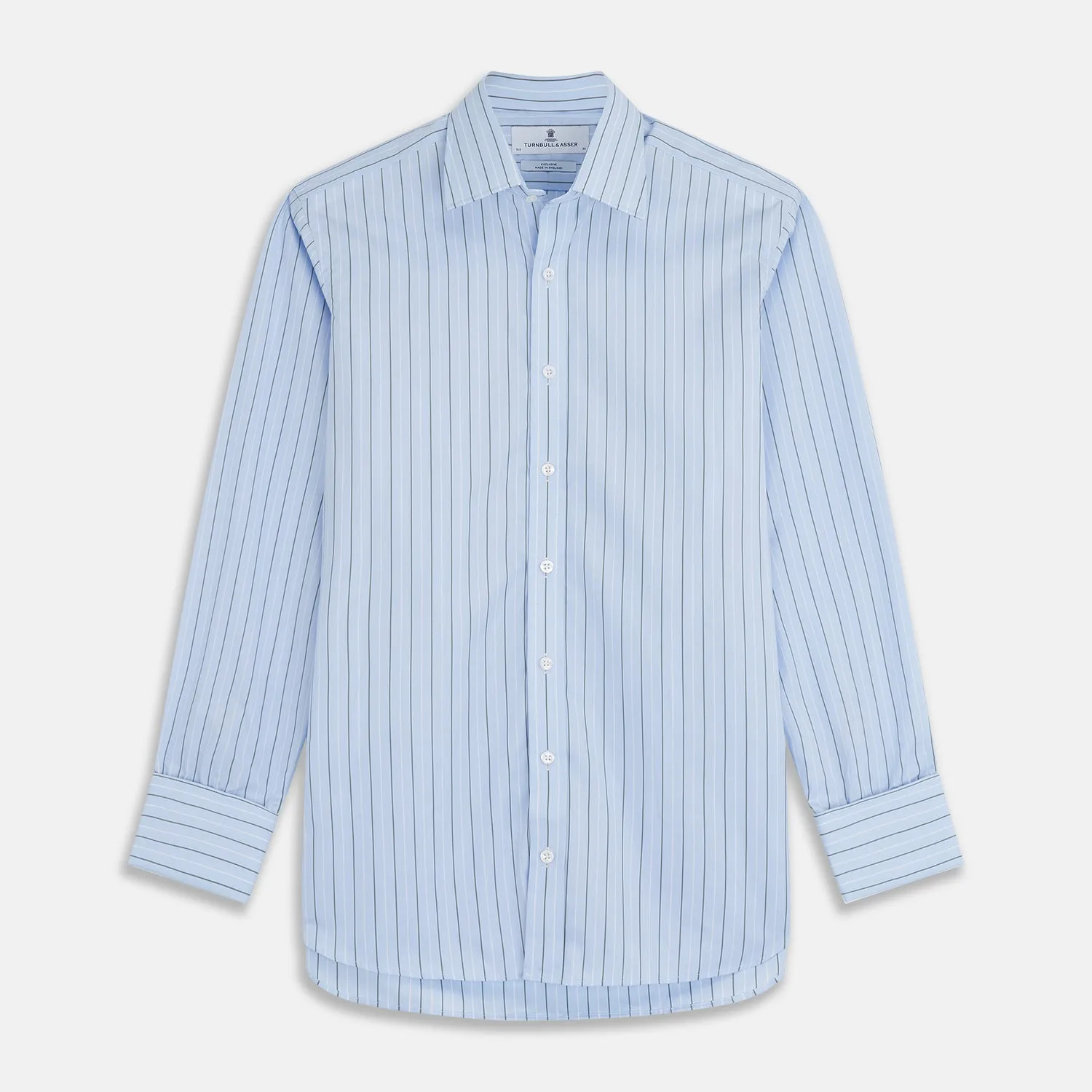 Green Stripe Regular Fit Shirt with T&A Collar and Double Cuffs sold by Turnbull & Asser
