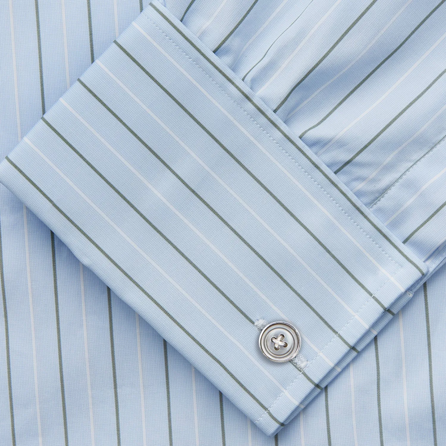 Green Stripe Regular Fit Shirt with T&A Collar and Double Cuffs sold by Turnbull & Asser product image thumbnail 3