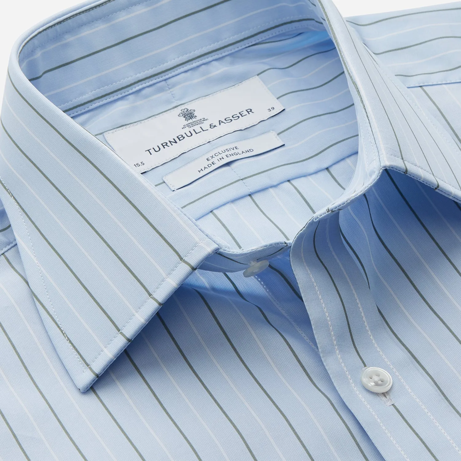 Green Stripe Regular Fit Shirt with T&A Collar and Double Cuffs sold by Turnbull & Asser product image thumbnail 2