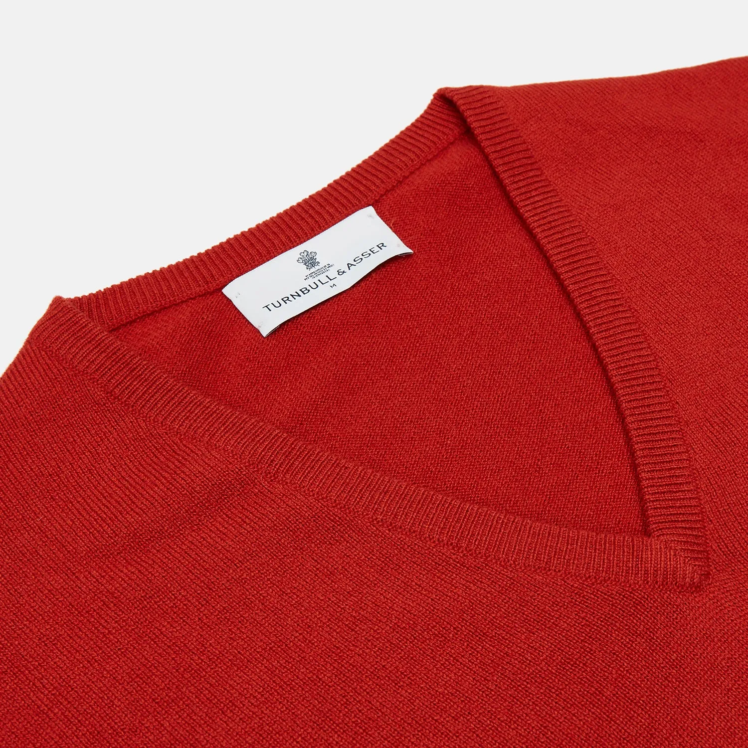 Red Cashmere V-Neck Jumper sold by Turnbull & Asser product image thumbnail 2
