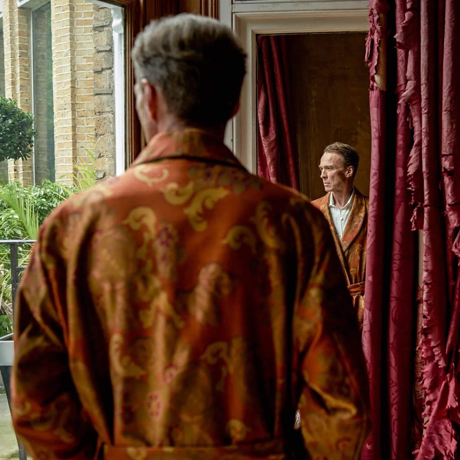 Burgundy Silk Shirt with T&A Collar and 3-Button Cuffs sold by Turnbull & Asser product image thumbnail 2