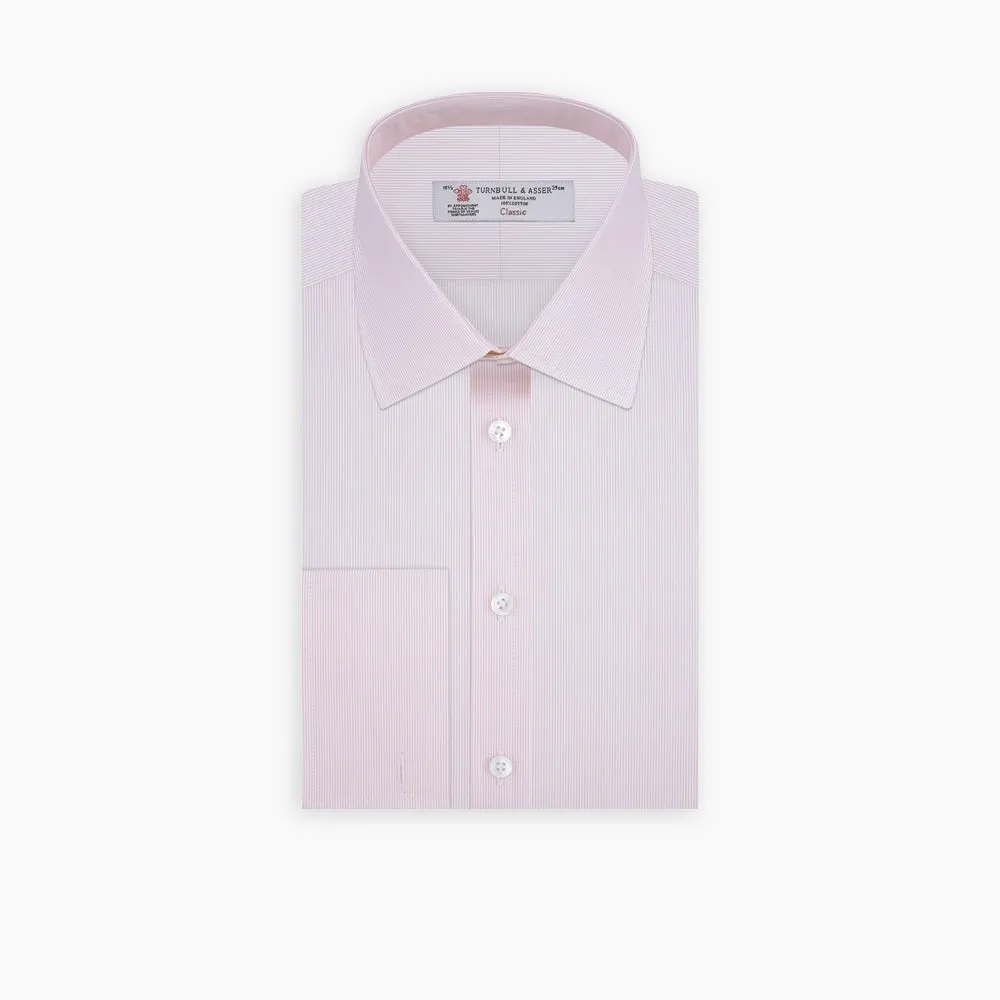 Pink Hairline Stripe Cotton Shirt with T&A Collar and Double Cuffs sold by Turnbull & Asser product image thumbnail 5
