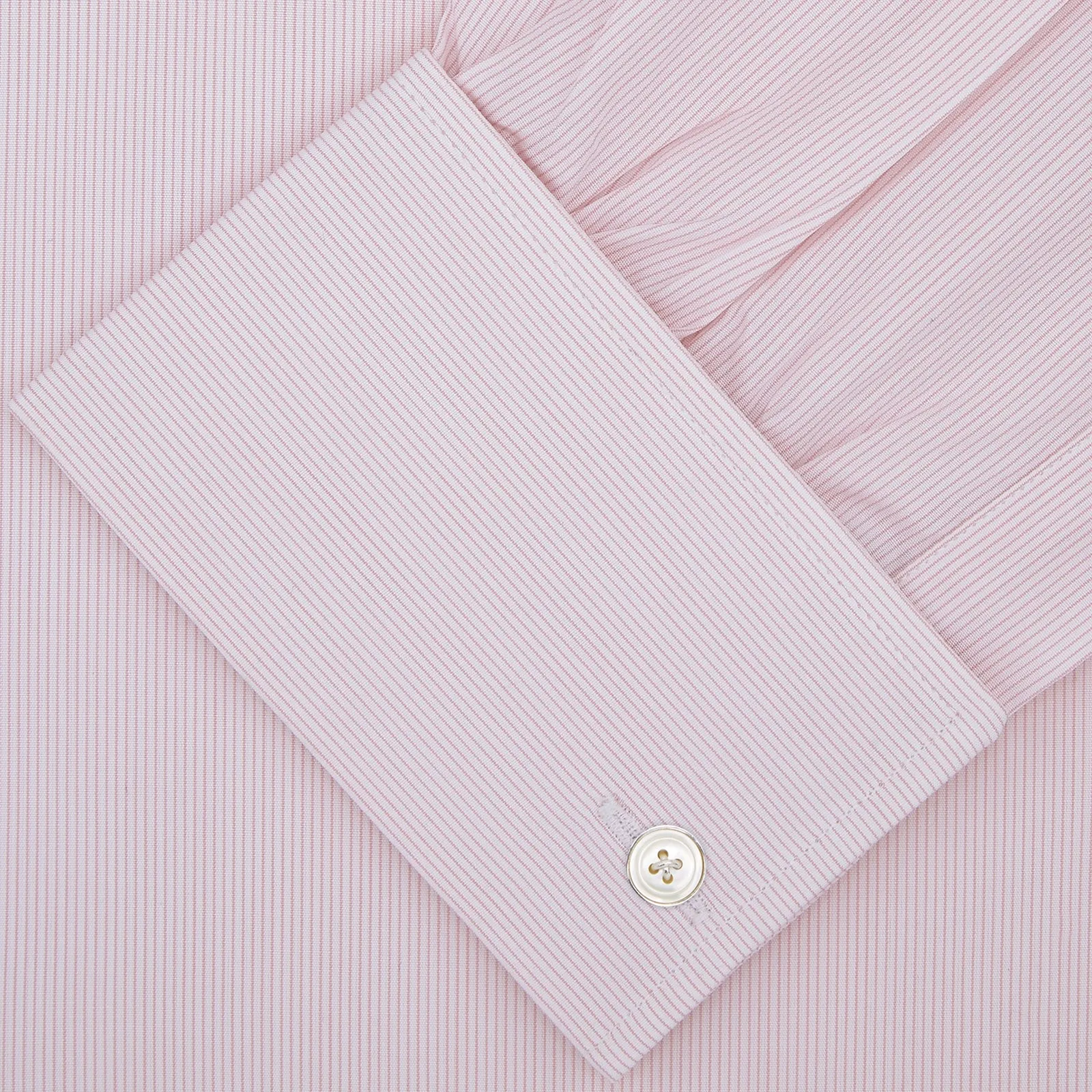 Pink Hairline Stripe Cotton Shirt with T&A Collar and Double Cuffs sold by Turnbull & Asser product image thumbnail 4