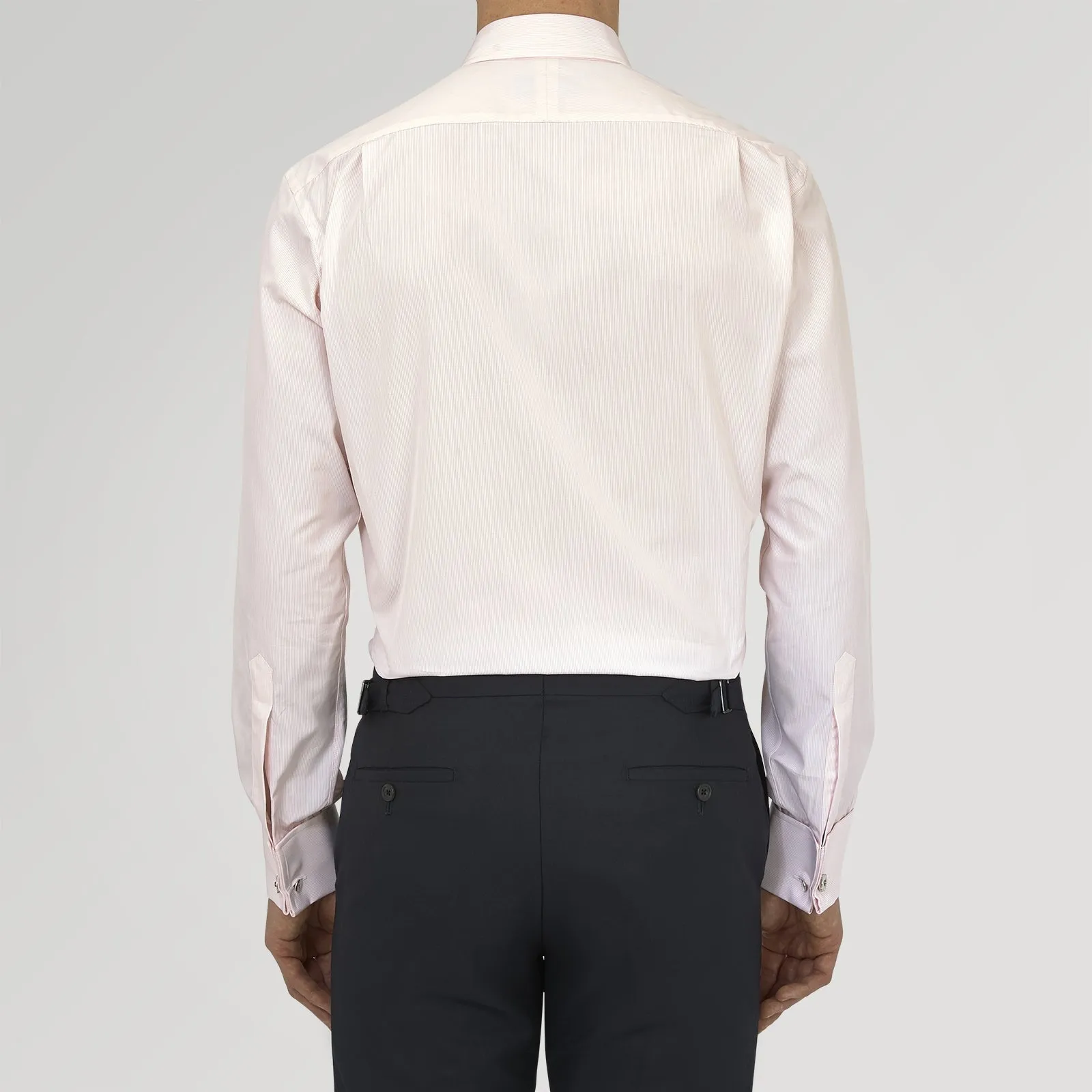 Pink Hairline Stripe Cotton Shirt with T&A Collar and Double Cuffs sold by Turnbull & Asser product image thumbnail 3
